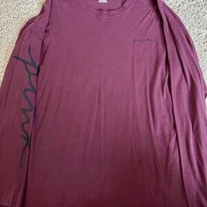 PINK Victoria's Secret Red Long Sleeve Tee